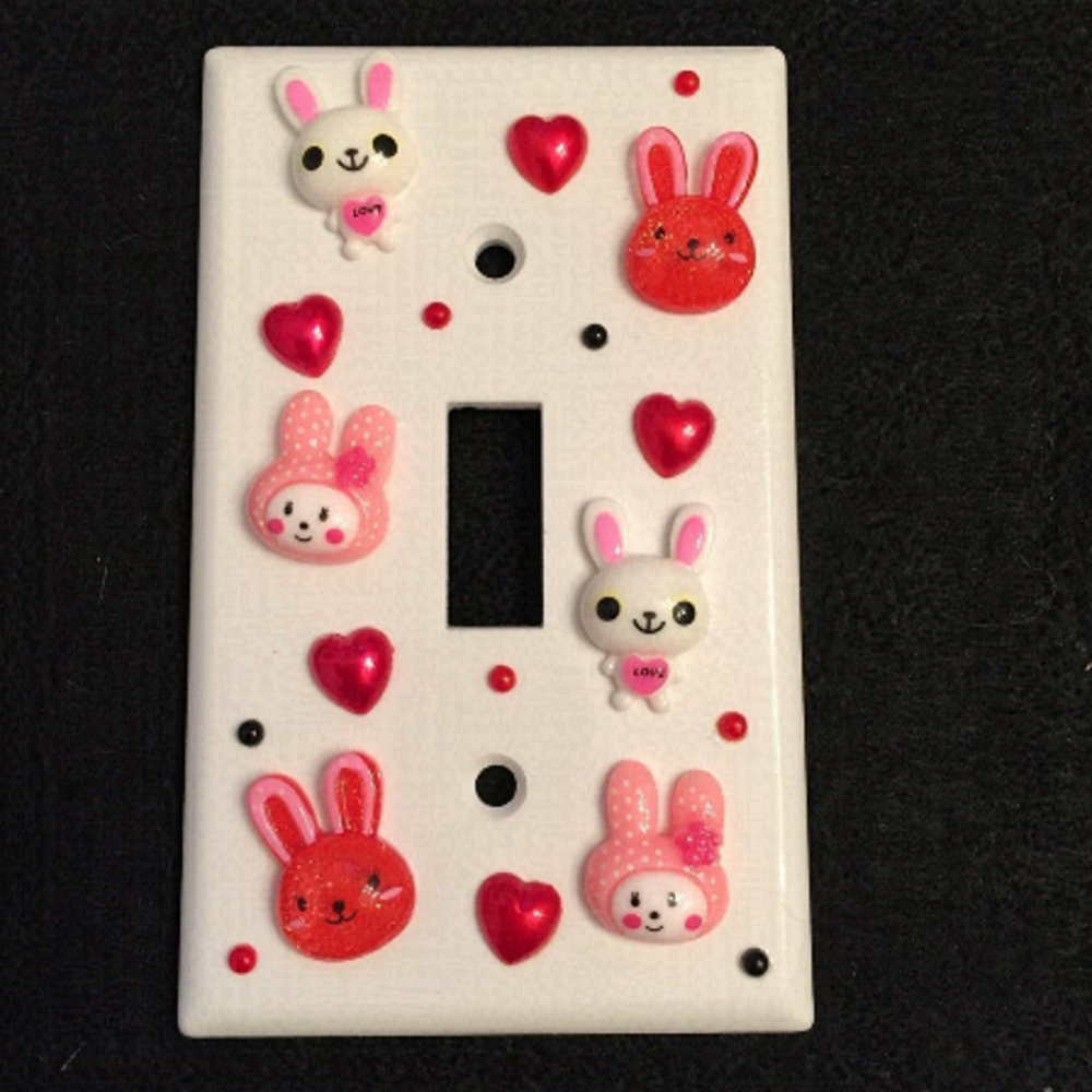 💕2/$25💕 Bunny Light Switch Plate Cover Handcrafted